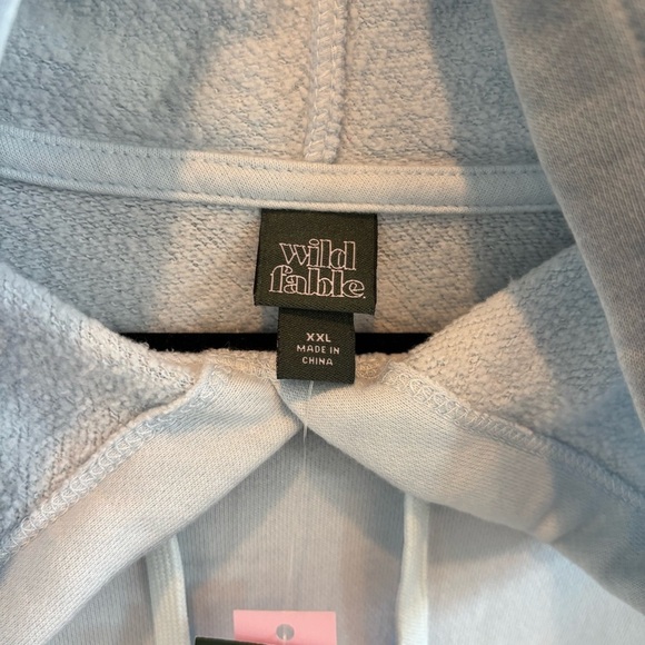 Wild Fable Light Aqua Blue Hoodie Sweatshirt Tie Dye Detail Women's Size XXL NWT - Picture 5 of 9